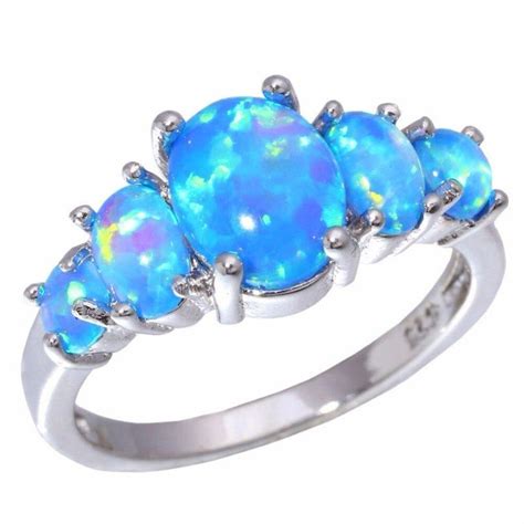 Blue Fire Opal Silver Ring Atperrys Atperrys Healing Crystals