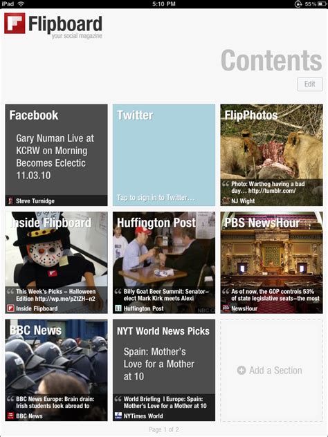 Flipboard Your Own Magazine For News And Social Networking On The Ipad