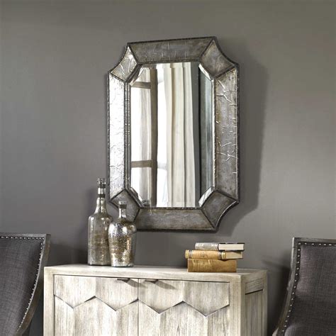 Uttermost Elliot Distressed Aluminum Mirror With Images Mirror Wall