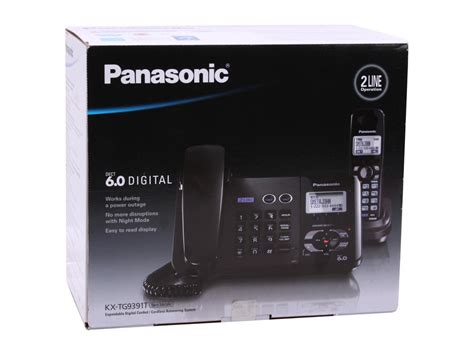 Panasonic Kx Tg9391t Dect 60 Digital 2 Line Cordedcordless Phone With