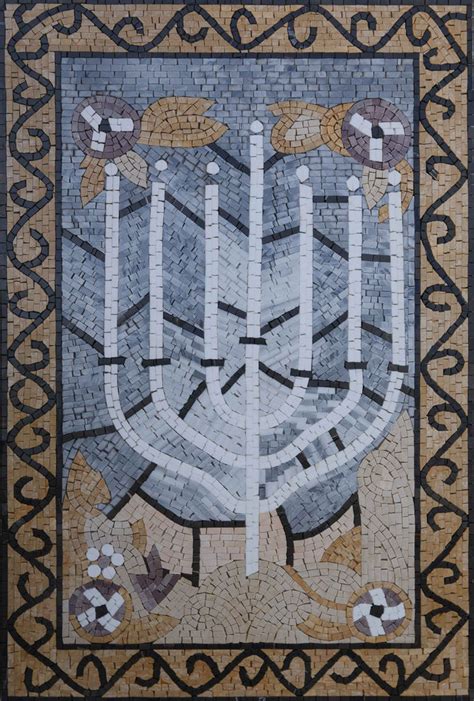 Menorah Jewish Symbol Religious Mosaics For Sale Clearance Mozaico