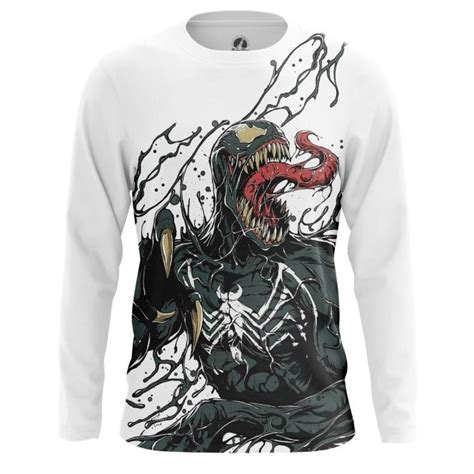 Mens Long Sleeve Venom Symbiote Web Art Sleeves Clothing Mens