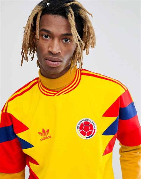 Adidas Originals Retro Colombia Football Jersey In Yellow Cd6956 For