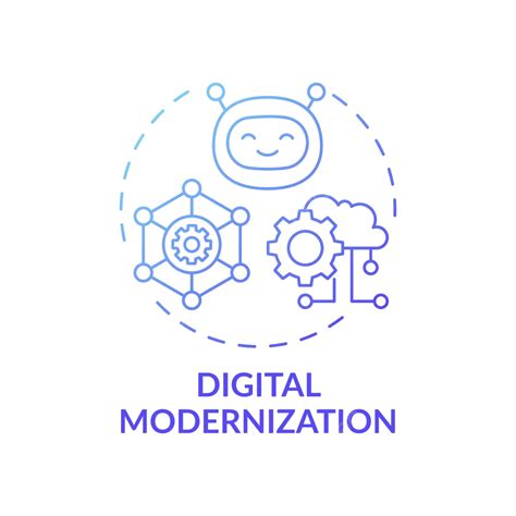 Digital Modernization Concept Icon Contour Corporate General Vector
