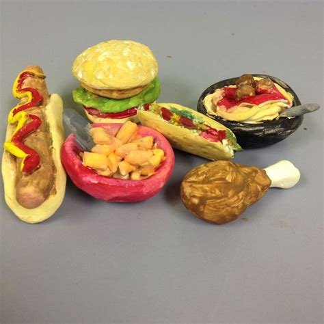 1 pop art food sculptures. Model magic food! but this can be done more cheaply with ...