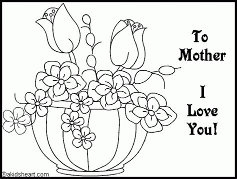 mothers day coloring pages  kids