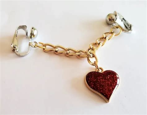 NON PIERCING CLIT Clip Red Glitter Heart Labia Jewelry Clip Intimate Lingerie PicClick