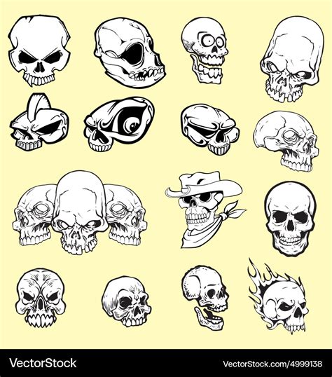 Skulls Cartoon Royalty Free Vector Image Vectorstock