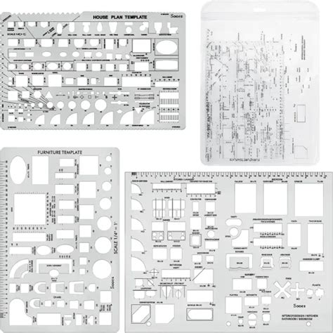 Architectural Drafting Templates House Plan Design Kit 14 Scale 10
