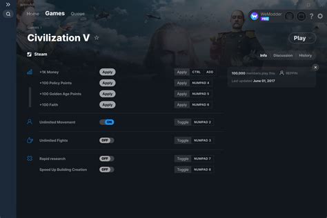Civilization V Cheats And Trainer For Steam Trainers Wemod Community