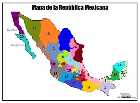 Mapa De Mexico Con Division Politica