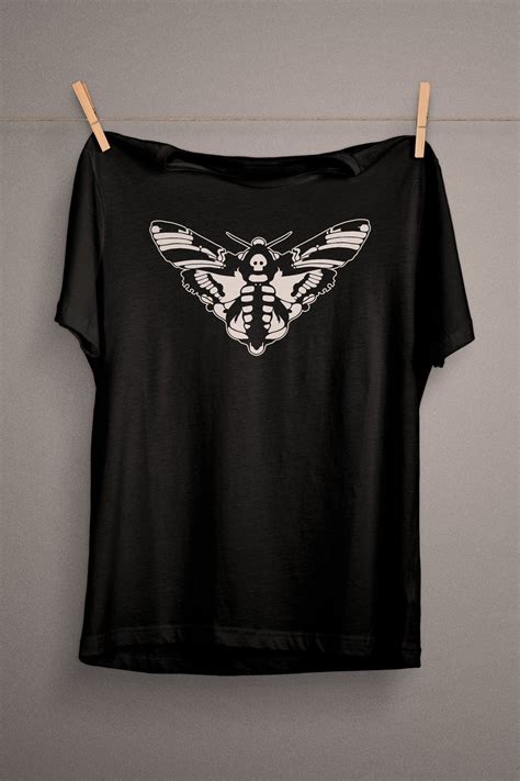 Gothic Clothing Deaths Head Hawk Moth T Shirt Witch Shirt Etsy