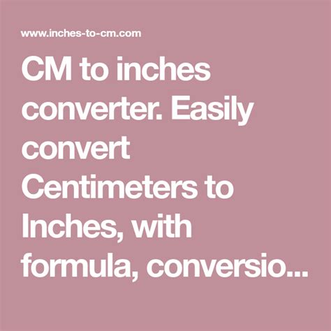 Cm To Inches Converter Easily Convert Centimeters To Inches With