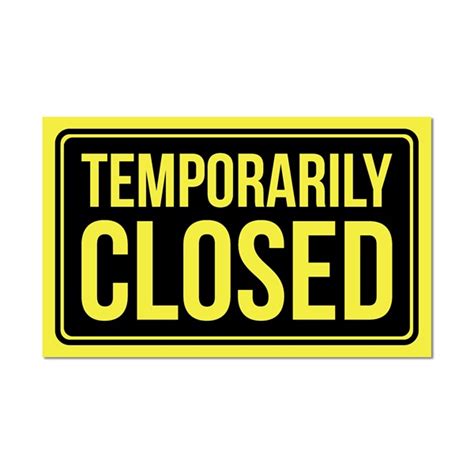 Temporarily Closed Sign Back To Business Templates