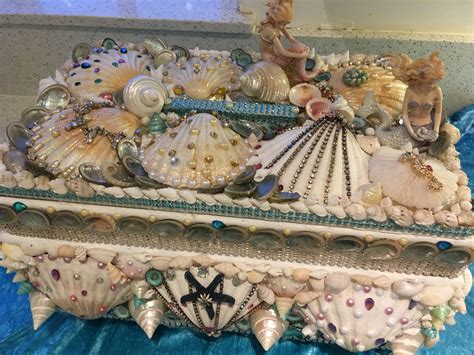 Mermaid Treasure Chest Sailors Valentine Bottle Crafts Decorative Boxes