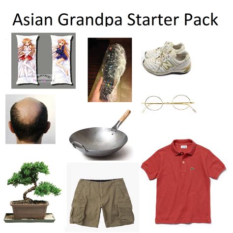 asian grandpa starter pack r starterpacks