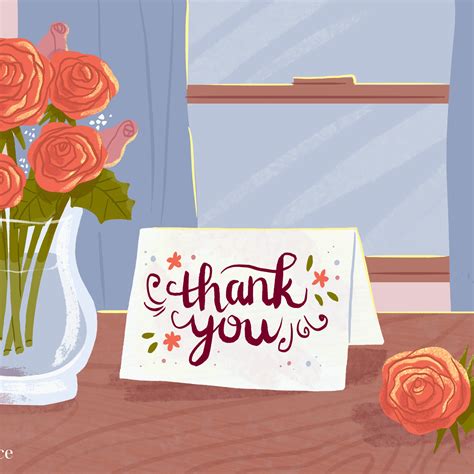 Greeting Cards Pink Blank Handmade Floral Thank You Greeting Card Green