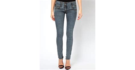 Asos Asos Super Sexy Skinny Jeans In Acid Wash In Blue Lyst