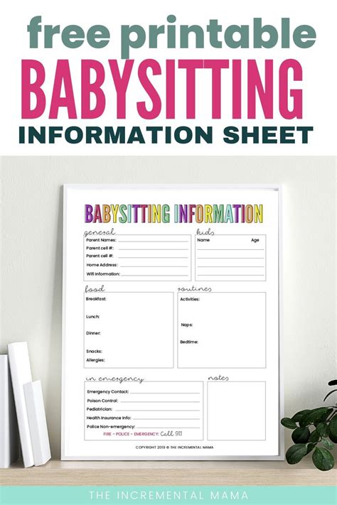Free Printable Babysitting Information Sheet Babysitting Discipline