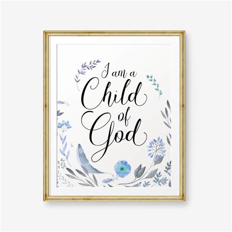 I Am A Child Of God Bible Verse Art Print Boy Nursery Wall Etsy