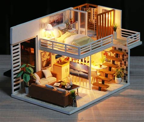 Cutebee Doll House Miniature Dollhouse With Furniture Kit Etsy Tiny