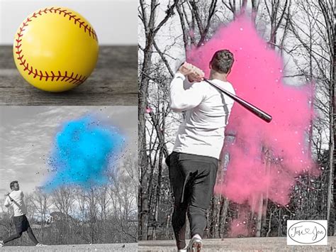 Softball Gender Reveal Softball Powder And Or Confetti Softballs In