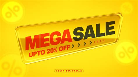 3d yellow acrylic box with 20% discount | Premium PSD File