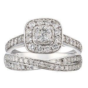 Gold diamond ring value calculator. Ernest Jones - 18ct white gold one carat diamond bridal ring set | Diamond bridal ring sets, One ...