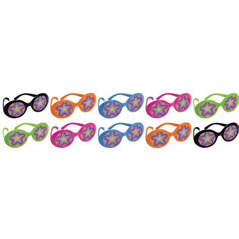 disco 70s printed glasses 10ct party city