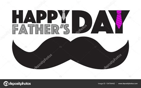 Happy Fathers Day Mustache Sign Isolated Stock Vector By ©alexmillos