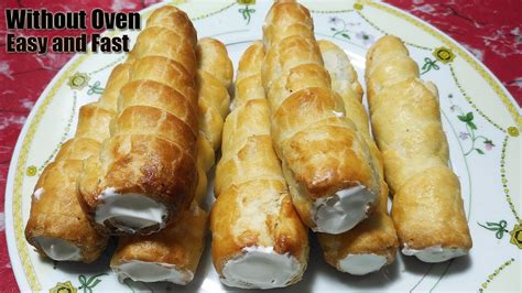Cream Roll Recipe With Homemade Dough Cream Puff Pastry Recipe
