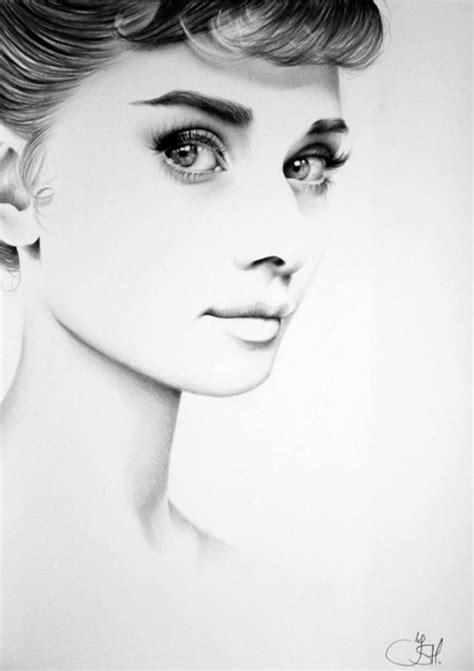 Audrey Hepburn Fine Art Pencil Drawing Portrait Signed Print Etsy