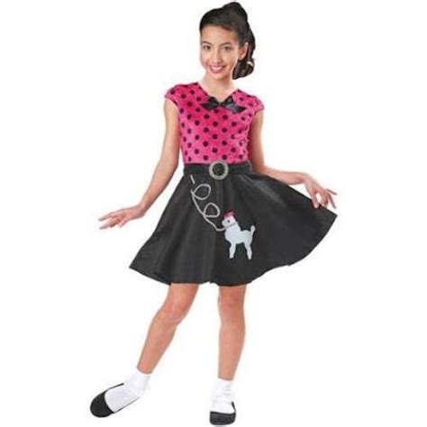 Last New Sock Hop Sweetie M 8 10 Poodle Skirt 50s Halloween Costume Pink Black Ebay