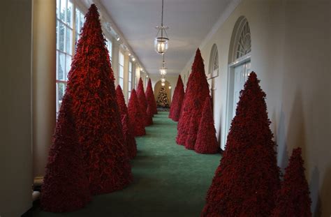 Melania Trump Defends Red White House Christmas Trees They Look