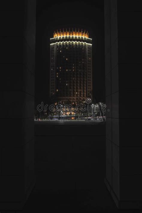 High Rise Building During Night Time Stock Photo Image Of Regime