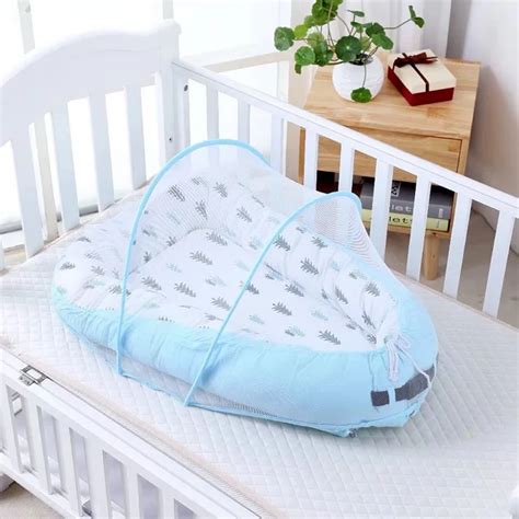 9050cm Portable Cotton Baby Nest Crib Bed With Mosquito Net Baby Sleep