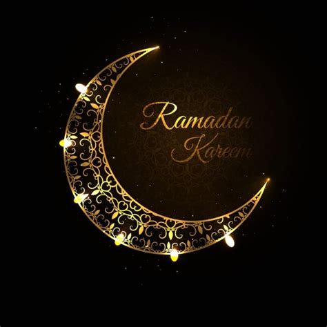 Golden Ramadan Moon Background Design Free Vector