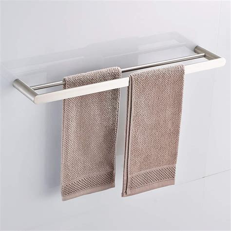 double towel bar set bath shower hand towel rail shelf holder bathroom hardware wall mount