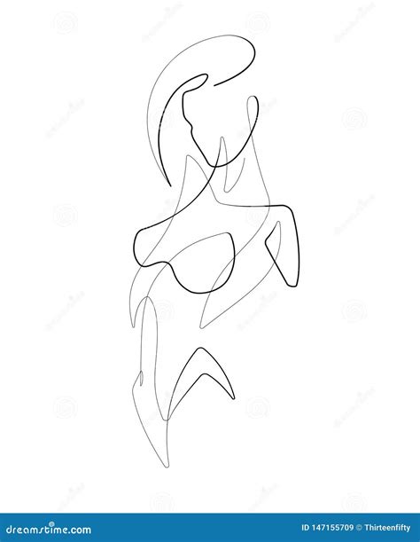 Female Figure Continuous Vector Line Art Stock Illustration Illustration Of Sensuality