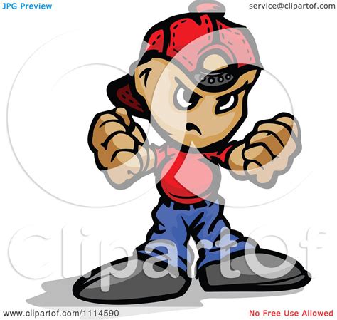 Clipart Tough Punk Kid Holding Up His Fists Royalty Free Vector