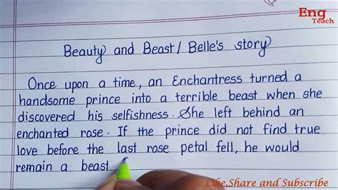Story Beauty And The Beast Belles Story Writing English