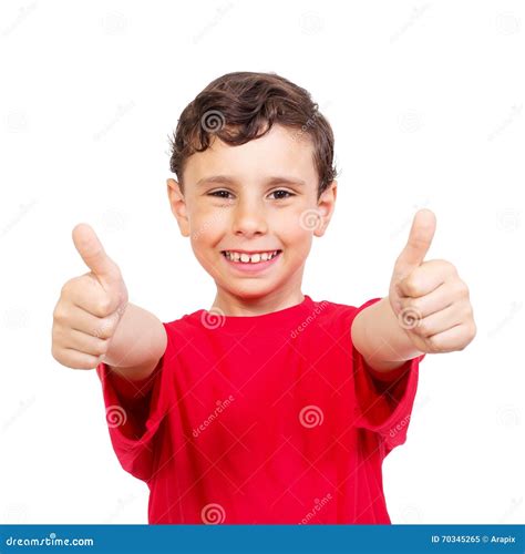 Little Boy Showing Two Thumbs Up Stock Image Image Of Hand Approve