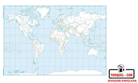 Mapa Planisferio Con Division Politica Numero Ciencia Y Educacion