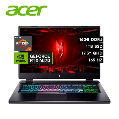 Laptop Acer Nitro 17 Ryzen 7 7735hs Video Nvidia Rtx4070 8gb 173 Qhd