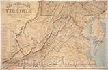Historical Map, 1863 Map of The State of Virginia, Vintage Wall Art ...