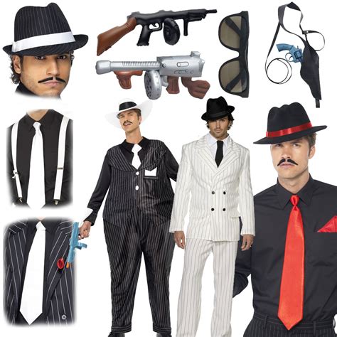 Mens Fat Gangster Suit Costume 1920 Novelty Al Capone Outfit Adults
