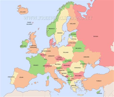 European Countries Map Europe Map City Trips Europe European Map