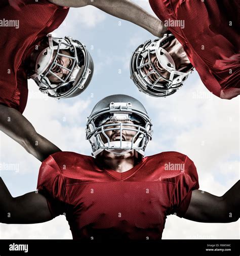 Composite Image Of American Football Huddle Stock Photo Alamy