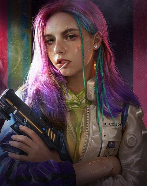 Digital Painting Inspiration Cyberpunk Art Cyberpunk Girl Cyberpunk Aesthetic