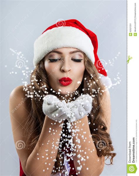Beautiful Young Woman In A Santa Claus Hat Stock Image Image Of Person Beauty 62521251